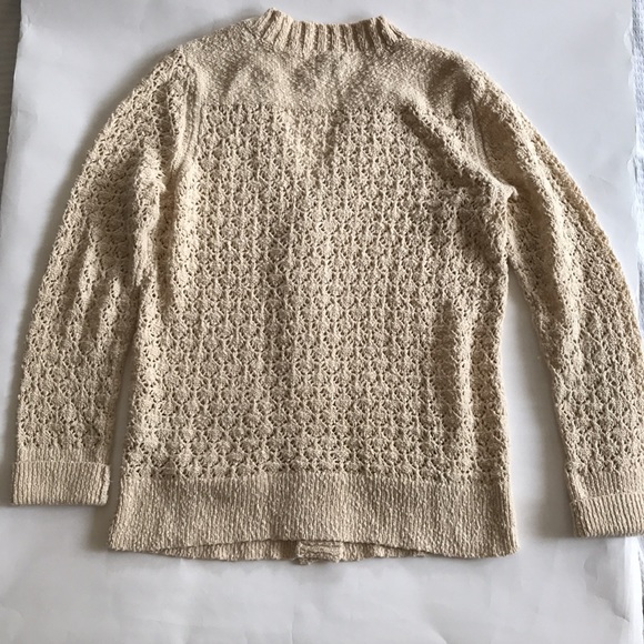 NWOT Eddie Bauer Cream Knit Cardigan, Medium - Picture 3 of 3